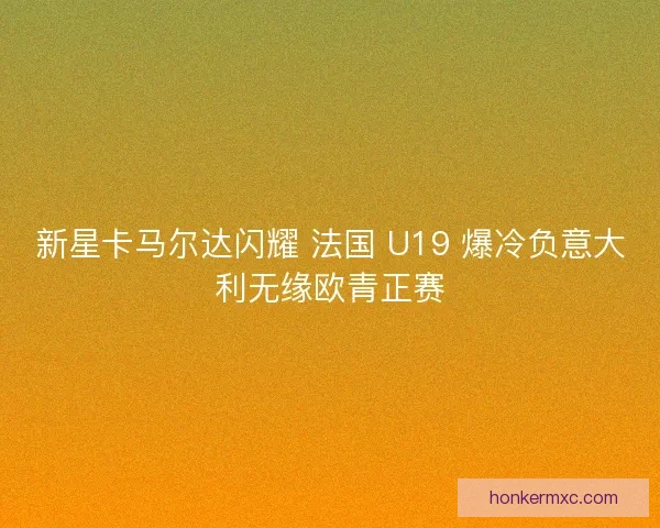 新星卡马尔达闪耀 法国 U19 爆冷负意大利无缘欧青正赛
