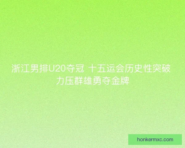 浙江男排U20夺冠 十五运会历史性突破 力压群雄勇夺金牌
