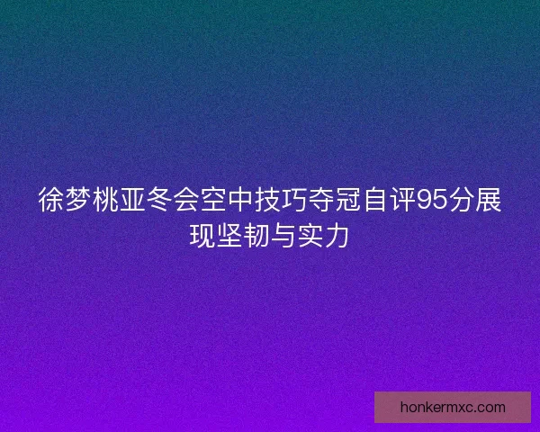 徐梦桃亚冬会空中技巧夺冠自评95分展现坚韧与实力