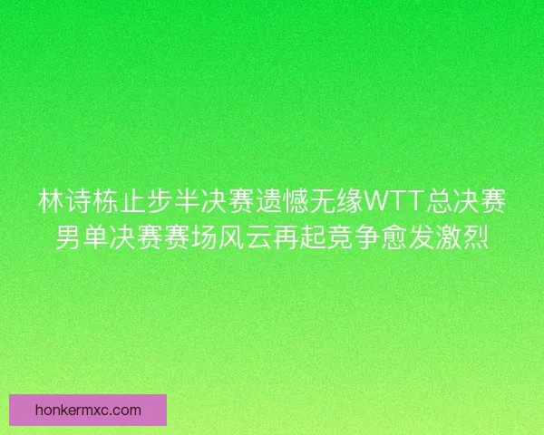 林诗栋止步半决赛遗憾无缘WTT总决赛男单决赛赛场风云再起竞争愈发激烈